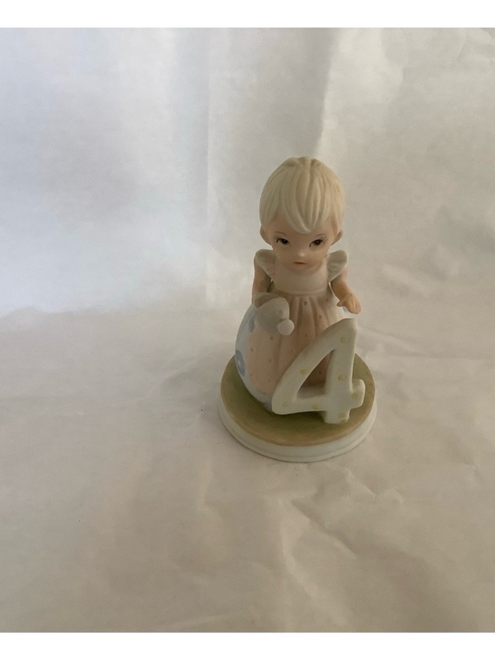 Lefton Porcelain Figurine in Ivory and Pastel Blue - Number 4